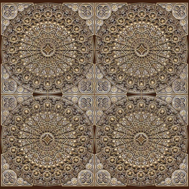 Layered laser-cut mandala artwork, Belstead House