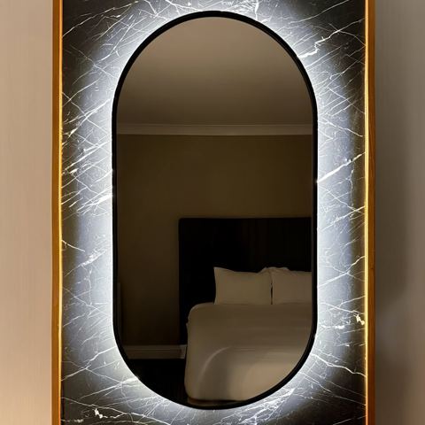 Backlit pill mirror